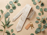 Ivory Floral Tie - detail view