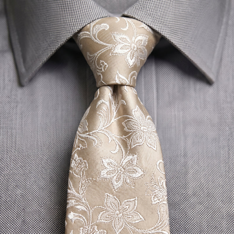 Ivory Floral Tie