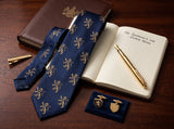 Sovereign Lion Navy Tie - detail view