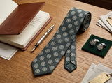 Tudor Rose Sage Tie - detail view