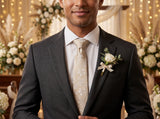 Ivory Floral Tie - lifestyle shot