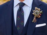 The Highland Thistle Navy Tie - lifestyle shot
