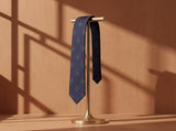 The Highland Thistle Navy Tie - close-up of silk weave