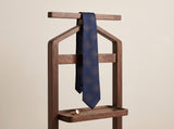 Compass Navy Tie - close-up of silk weave