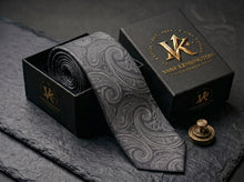The Regent Silver Paisley Tie