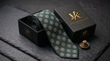 Tudor Rose Sage Tie - Vane Kensington silk tie