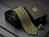 Sherwood Houndstooth Oak Tie - Vane Kensington silk tie
