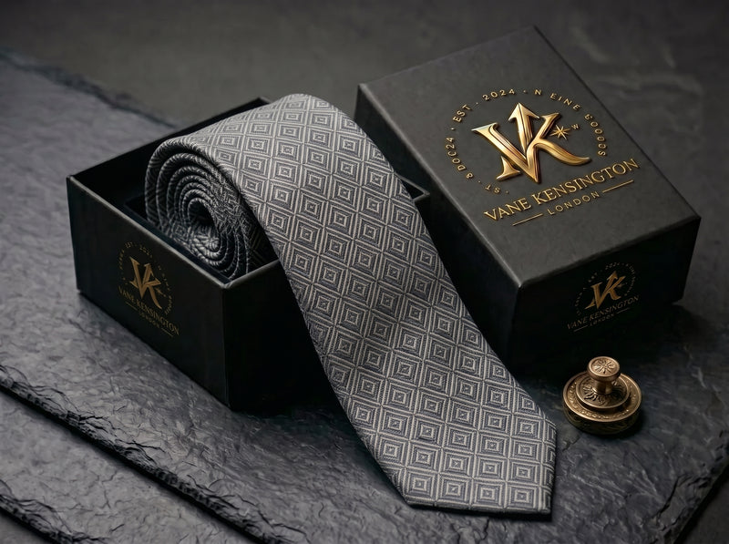 The Regent Geometric Diamond Tie