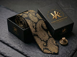 The Sovereign Gold Paisley Tie - Vane Kensington silk tie