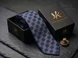 The Regent Silver Geometric Tie - Vane Kensington silk tie