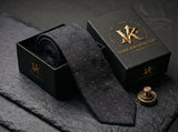 The Mayfair Charcoal Diamond Tie - Vane Kensington silk tie
