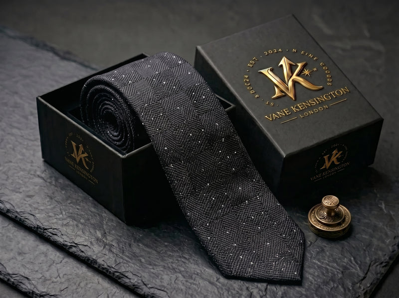 The Mayfair Charcoal Diamond Tie