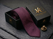 The Knightsbridge Navy & Burgundy Lattice Tie