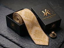 The Westminster Gold Damask Silk Tie