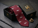 The Speyside Salmon Silk Tie - Vane Kensington silk tie