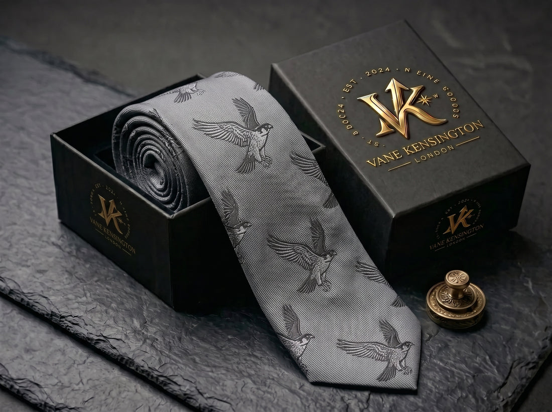 The Balmoral Falcon Silk Tie - Vane Kensington silk tie
