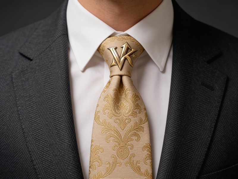 The Westminster Gold Damask Silk Tie