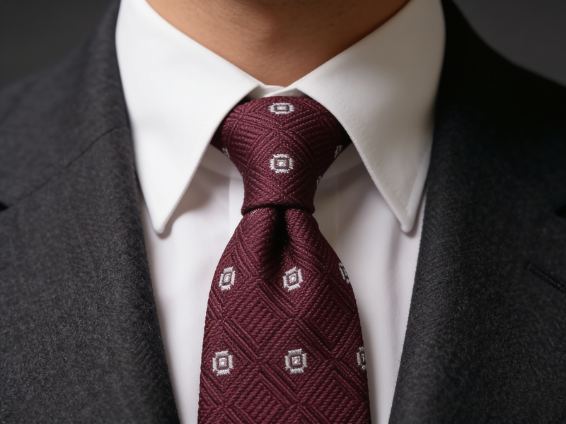 The Mayfair Burgundy Diamond Tie