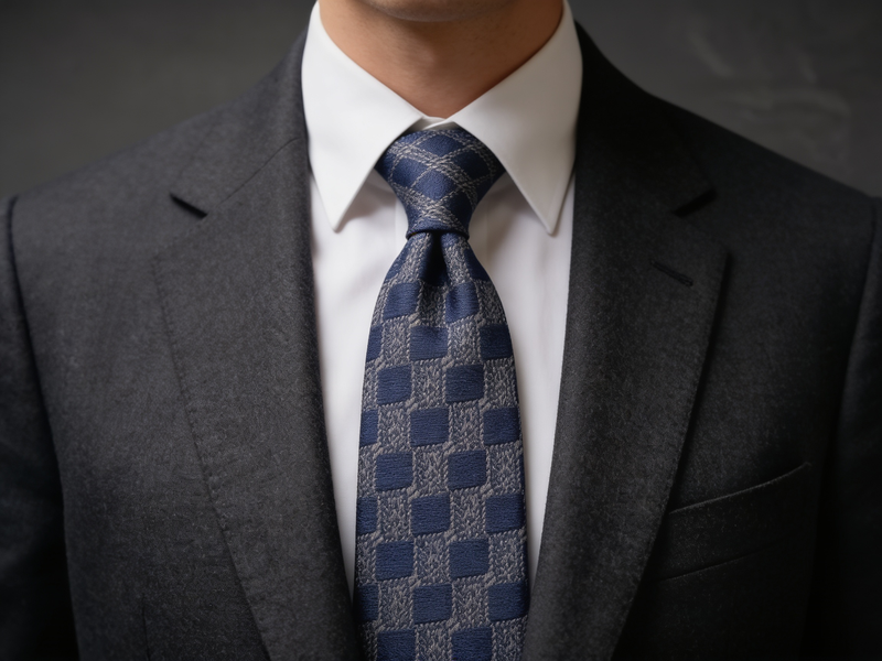 The Regent Silver Geometric Tie