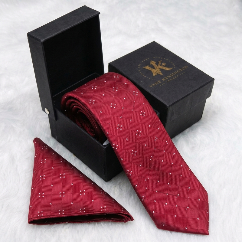 Charlton Crimson Weave Silk Tie in gift box